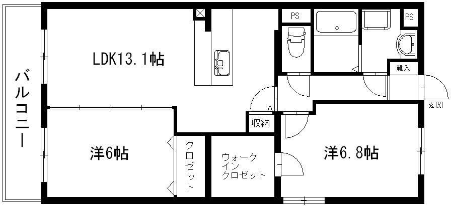 セラヴィー壱番館  201号室 間取り