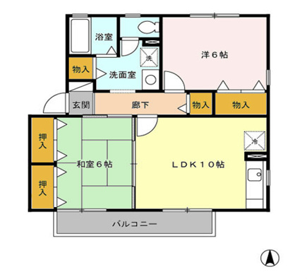 プラータ 102号室 間取り