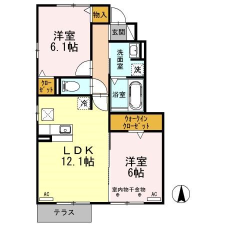 コンフィアンス-フェール　D 間取り図