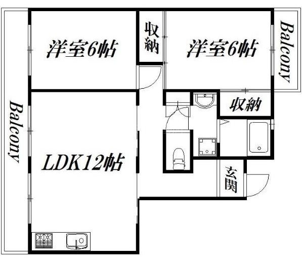 キーミハイツA 201号室 間取り