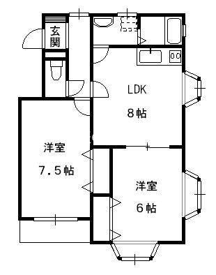 ビバリーハウス上島A 間取り