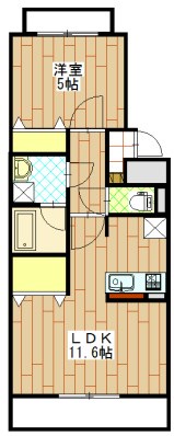 パディー江西プレミアム 201号室 間取り
