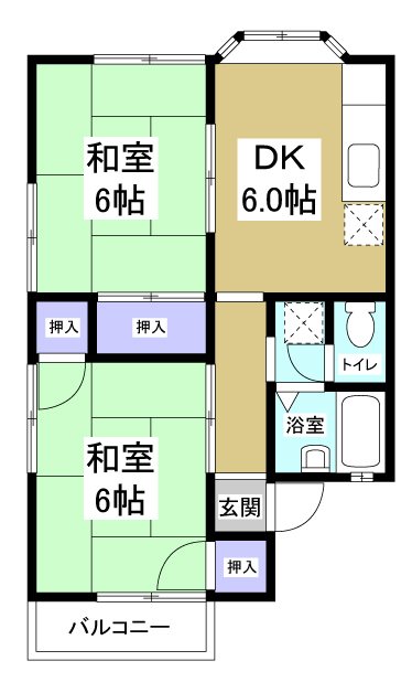 コーポ後藤Ⅱ 202号室 間取り