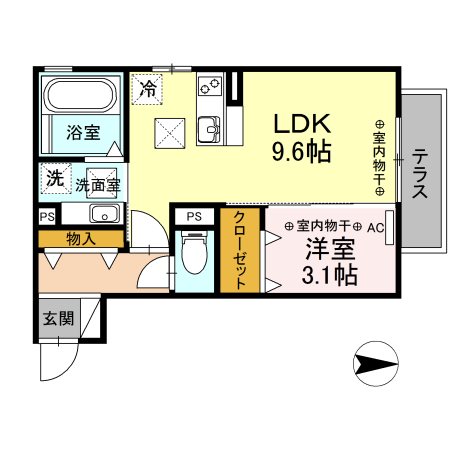 セレーネライツ 102号室 間取り