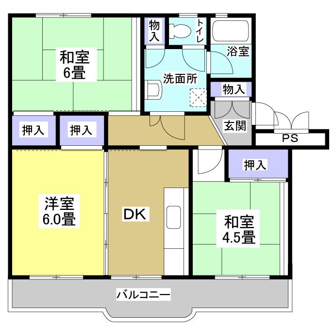 磐田東新町団地1号棟 間取り図