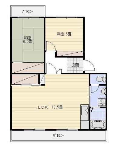 サンヒルズ藤A棟 103号室 間取り