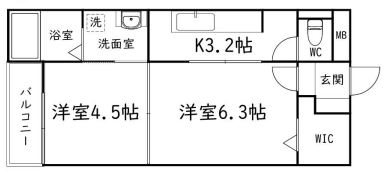 リバーサイド桜坂 101号室 間取り