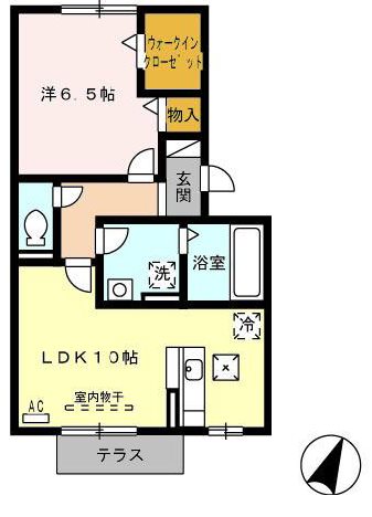 Luna　A 102号室 間取り