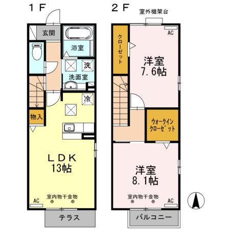 サンパティーク 101号室 間取り