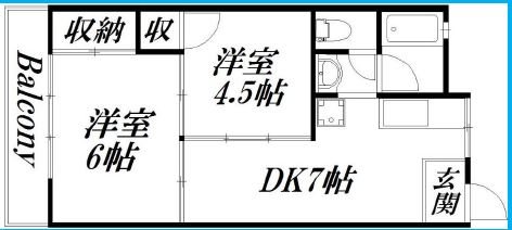 元浜メゾンオーク 間取り図