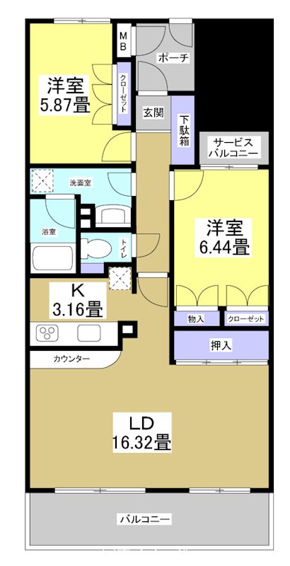 ブライティ広沢 106号室 間取り