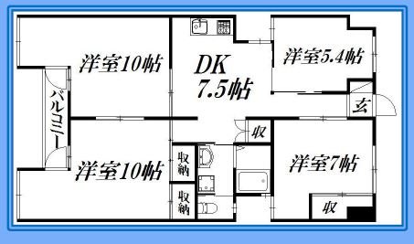 レインボープラザ 407号室 間取り