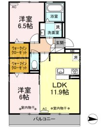 ＣｈａｒｍｅⅢ 302号室 間取り