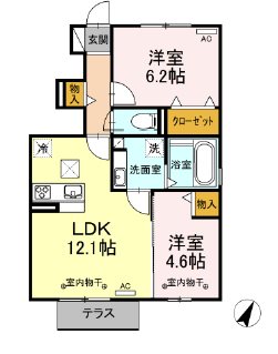 Supreme見付　Ｂ棟 間取り