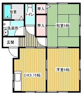 リバーイーストタウン A号室 間取り