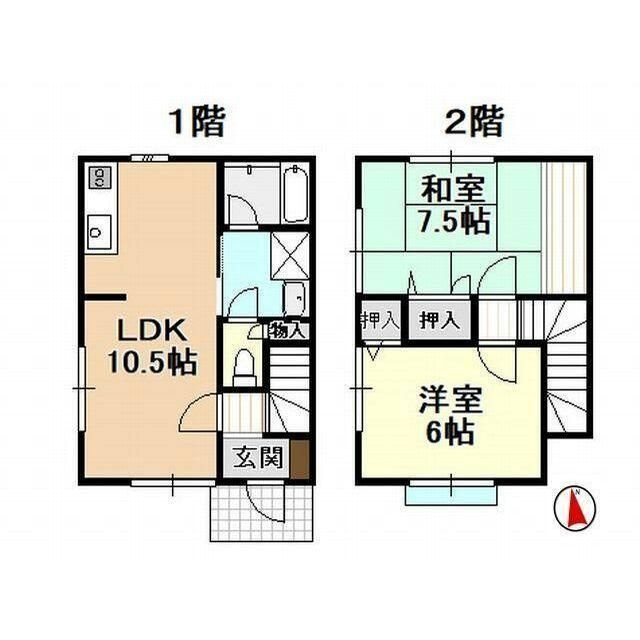 ローズテラスⅠ・Ⅱ 間取り
