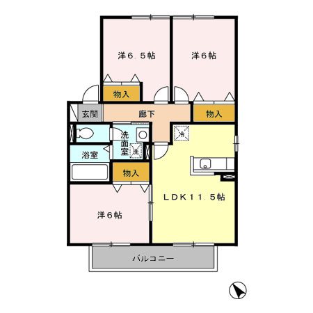 メルベーユⅡ　Ａ 間取り図