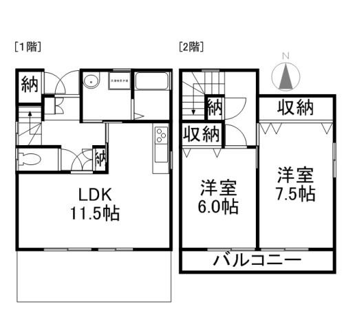 クワトロ泉Ａ・Ｂ・Ｃ・Ｄ  間取り
