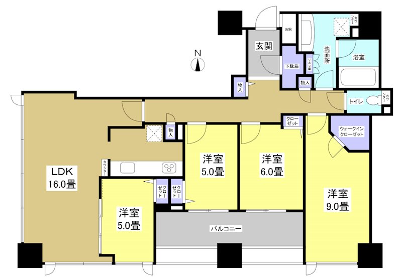 シティタワー浜松(2804) 2804号室 間取り