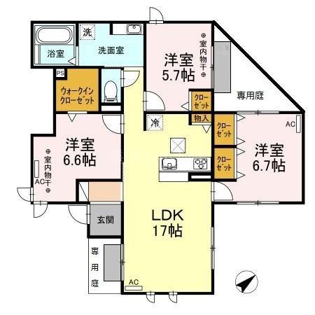 ウエストデール パーク 101号室 間取り