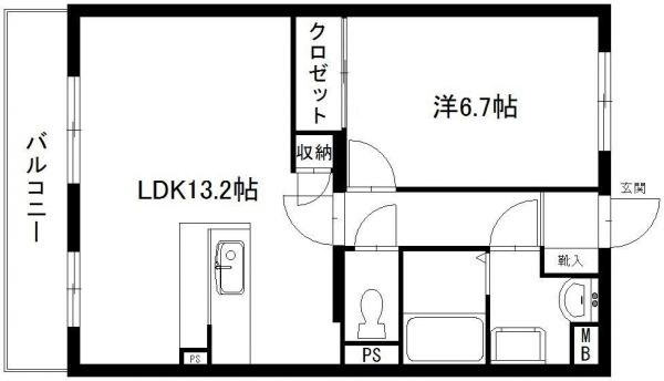 グランフォレ 102号室 間取り