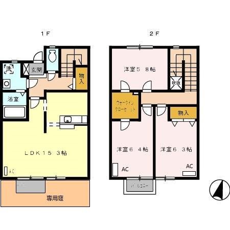 グレイスランド春岡 B-2号室 間取り