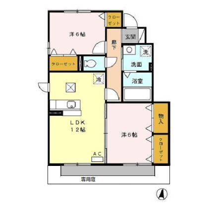 ロイヤルタウン染地台　Ｂ 間取り