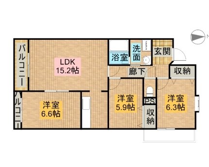 ラフィーネ掛川aⅠ 間取り図