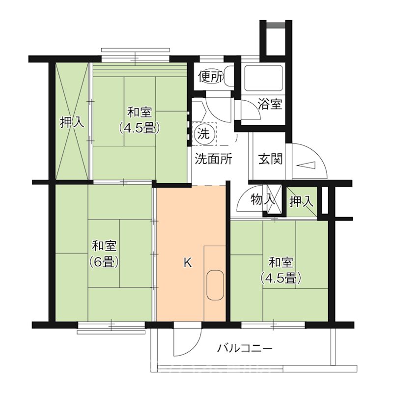 遠州浜団地1号棟 506号室 間取り