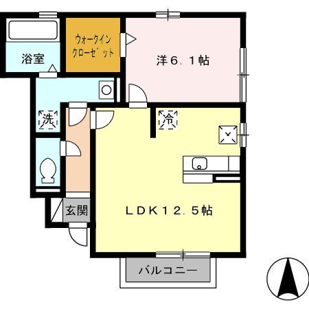 S.U.N Court A 101号室 間取り