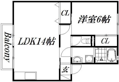 スカイハイツE 203号室 間取り