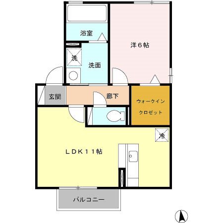 リビングタウン桃の里　Ｂ 201号室 間取り