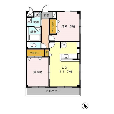 Ｄ－ｒｏｏｍ高丘西 間取り図