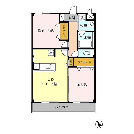 Ｄ－ｒｏｏｍ高丘西 102号室 間取り