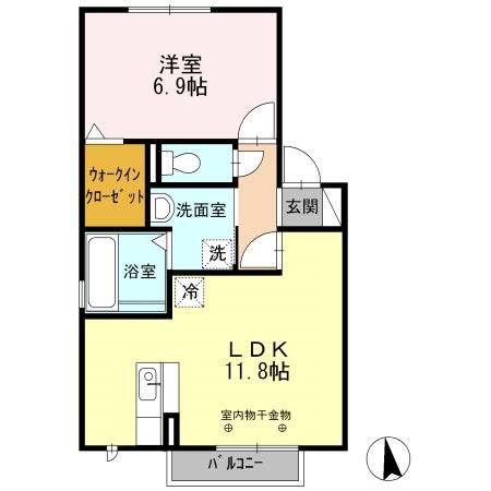 Plaisir 102号室 間取り