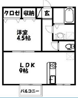 アービル篠原A 102号室 間取り