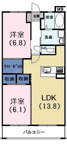 シーズンス 303号室 間取り