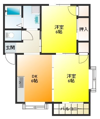 グランデーヌM's C202号室 間取り