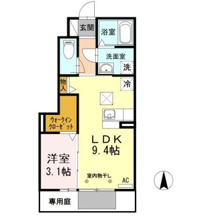 グランドゥール A 101号室 間取り