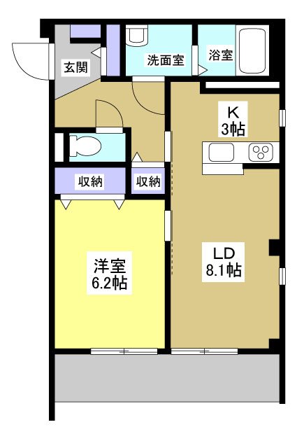 ビューノ市野  304号室 間取り