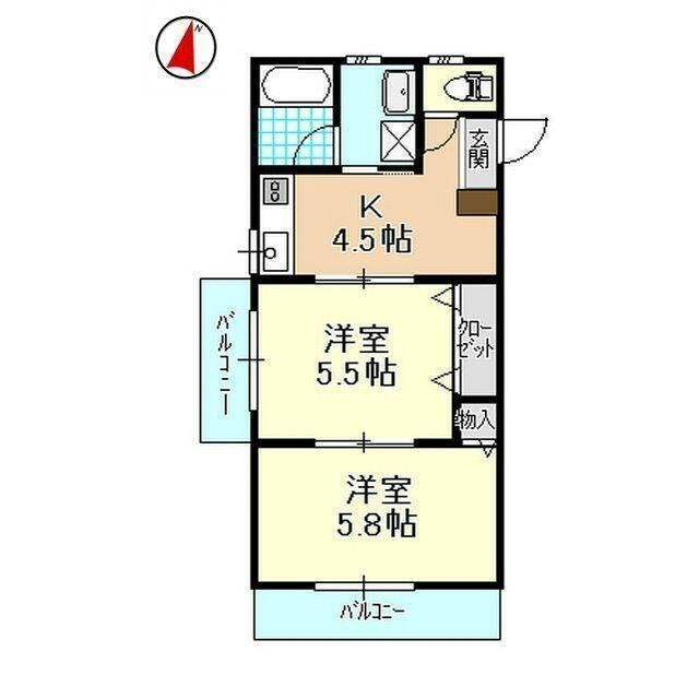 リバティヒルズ 105号室 間取り