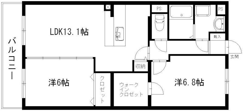 クレイドルステージ初生 402号室 間取り