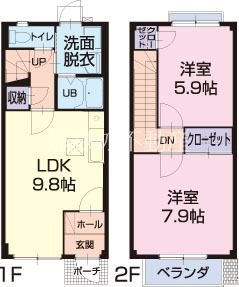 カリヨン西美薗B 間取り図