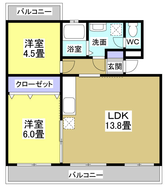 第一我心ヶ丘マンション 205号室 間取り