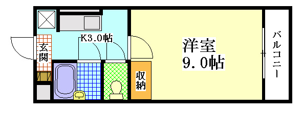 コンチェルト 102号室 間取り