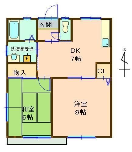 サンハイツ蛭池 E号室 間取り