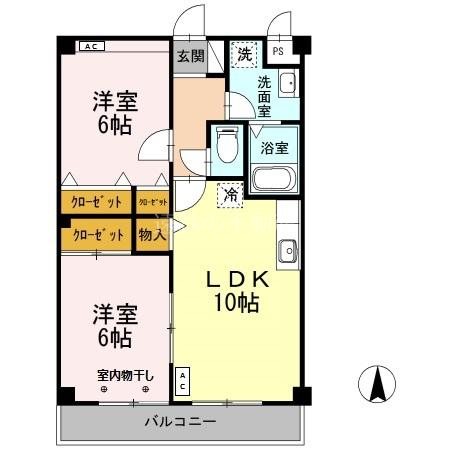 マンション紫雲　B 間取り