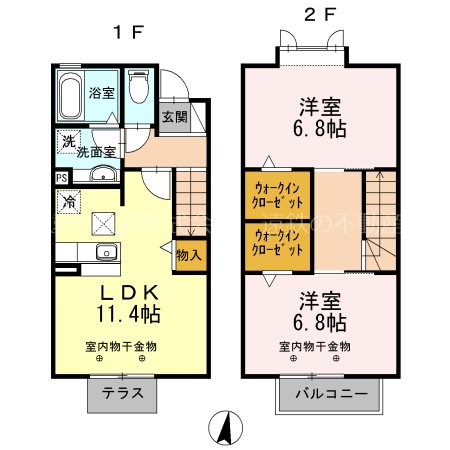 フェリース エム 102号室 間取り