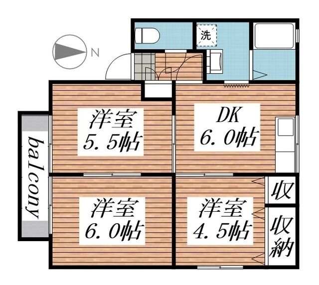 プリシェール 201号室 間取り