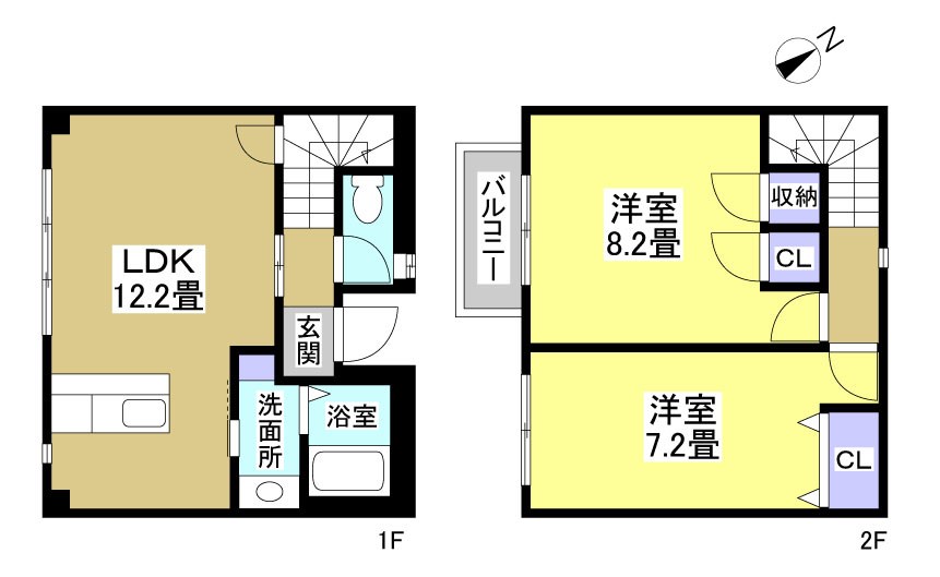 シュンカC 2号室 間取り